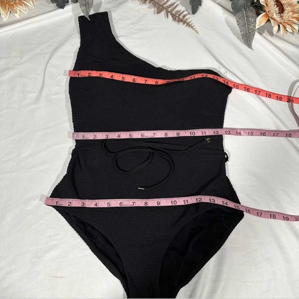 NEW $150 Sea‎ Level [ 8 US ] Messina One Shoulder One Piece Swimsuit Black